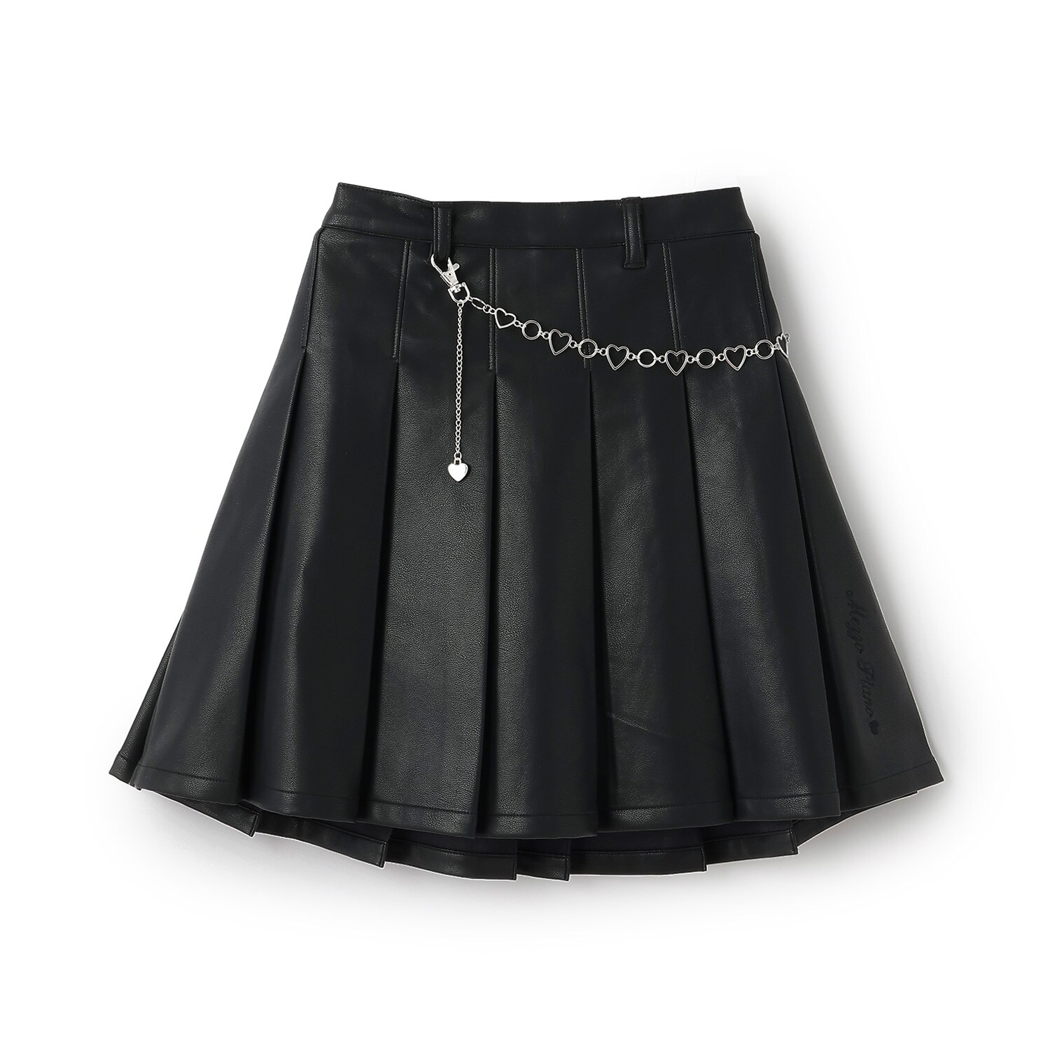 飾りチェーンつき　デニム・合皮　スカパン