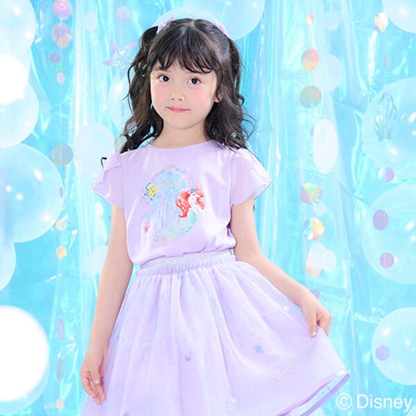 【Disneyアリエル】裾スカラップ　Tシャツ