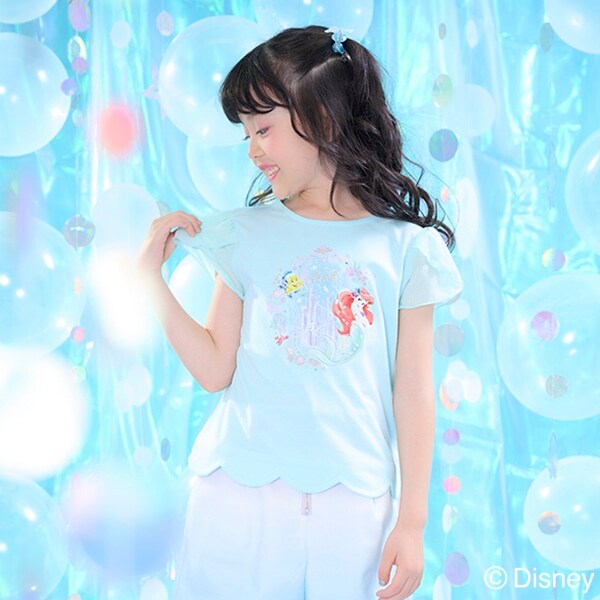 【Disneyアリエル】裾スカラップ　Tシャツ
