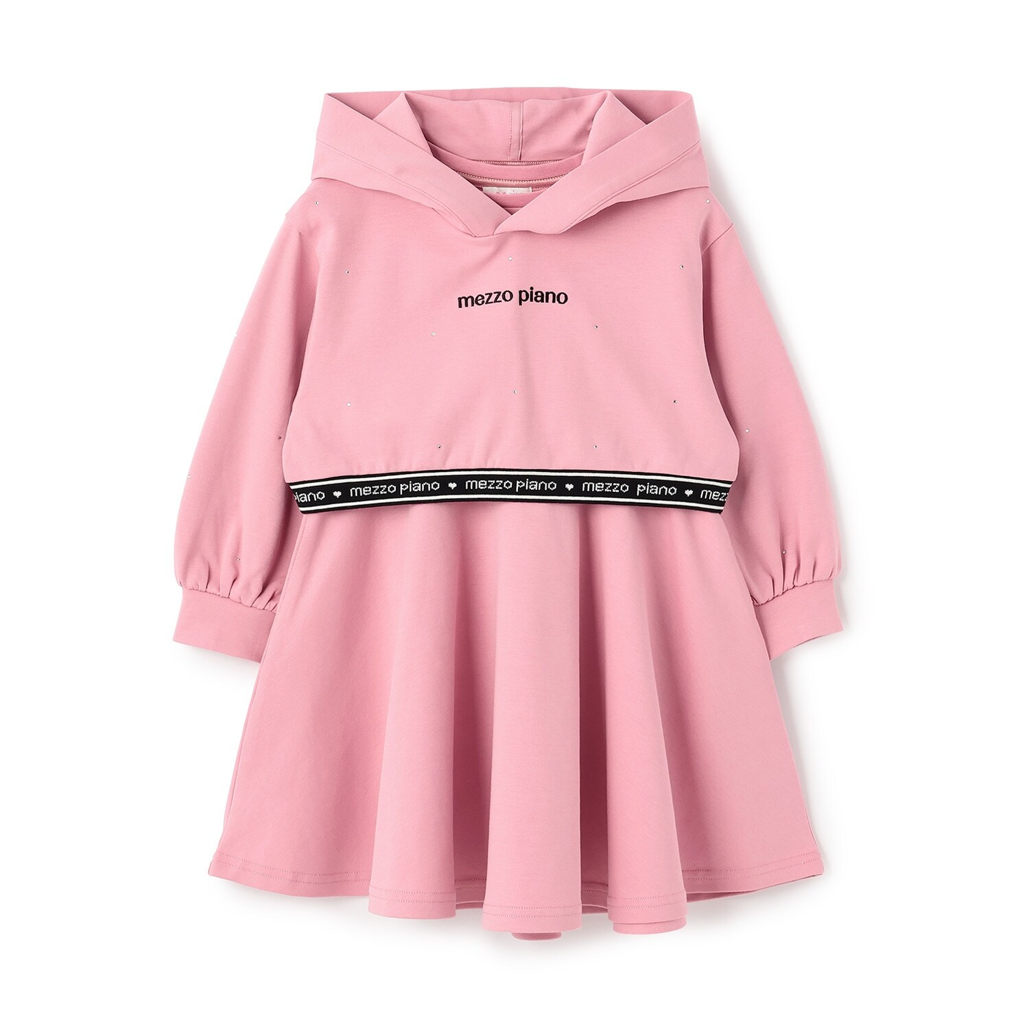 ラインストーンパーカ＆半袖ワンピースセット