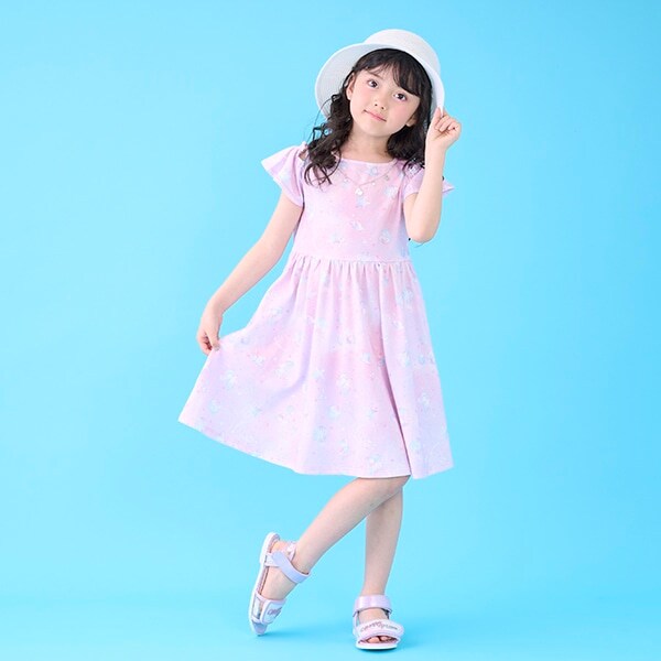 シェル柄　カットワンピース　ネックレスつき