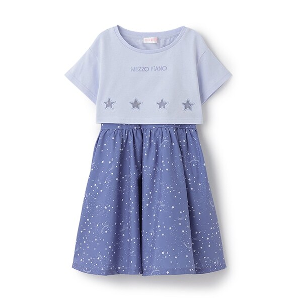 星柄・ギンガム　キャミワンピース＆Tシャツセット