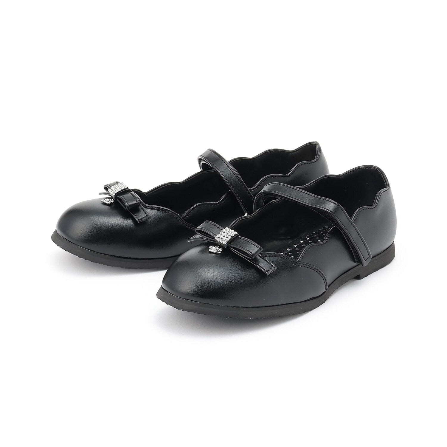 スカラップリボン　バレエシューズ