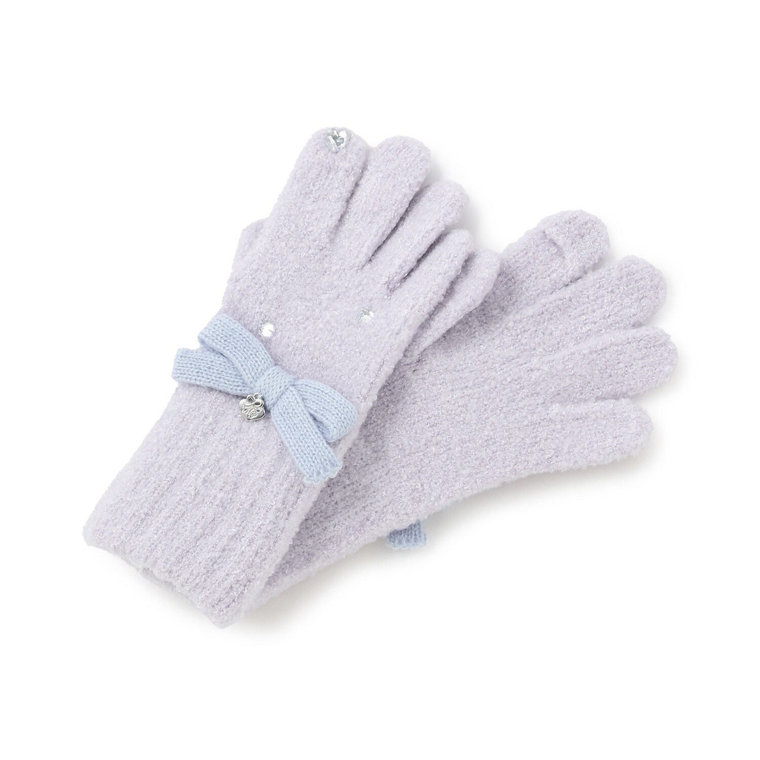 リボン　マシュマロニット　手袋