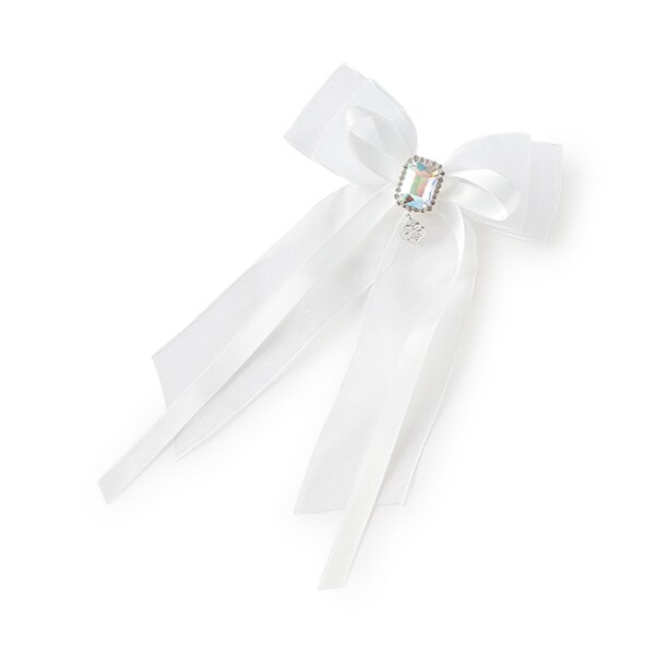 サテンオーガンジーリボン　ヘアクリップ