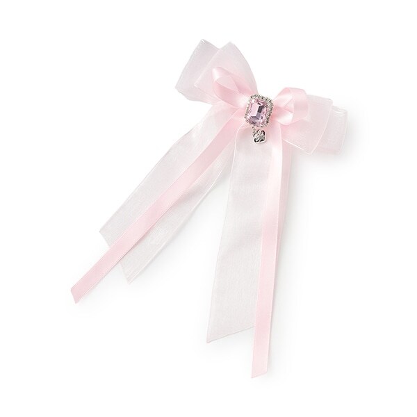 サテンオーガンジーリボン　ヘアクリップ