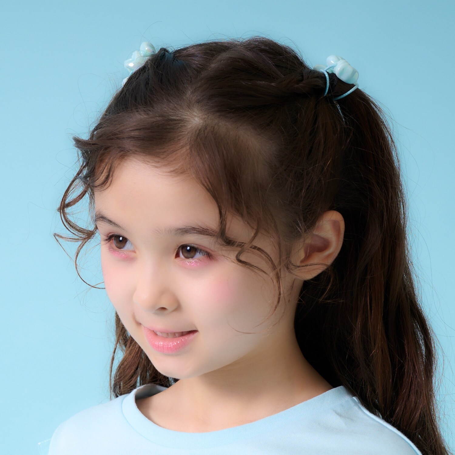 リボン＆星　ヘアポニー2個セット