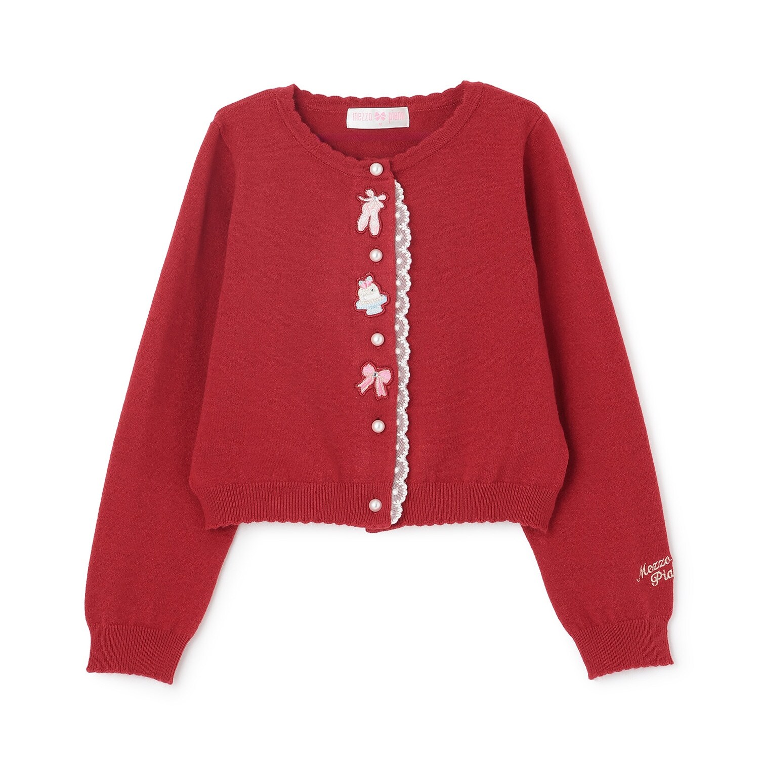 バレエモチーフワッペン　ニットカーディガン