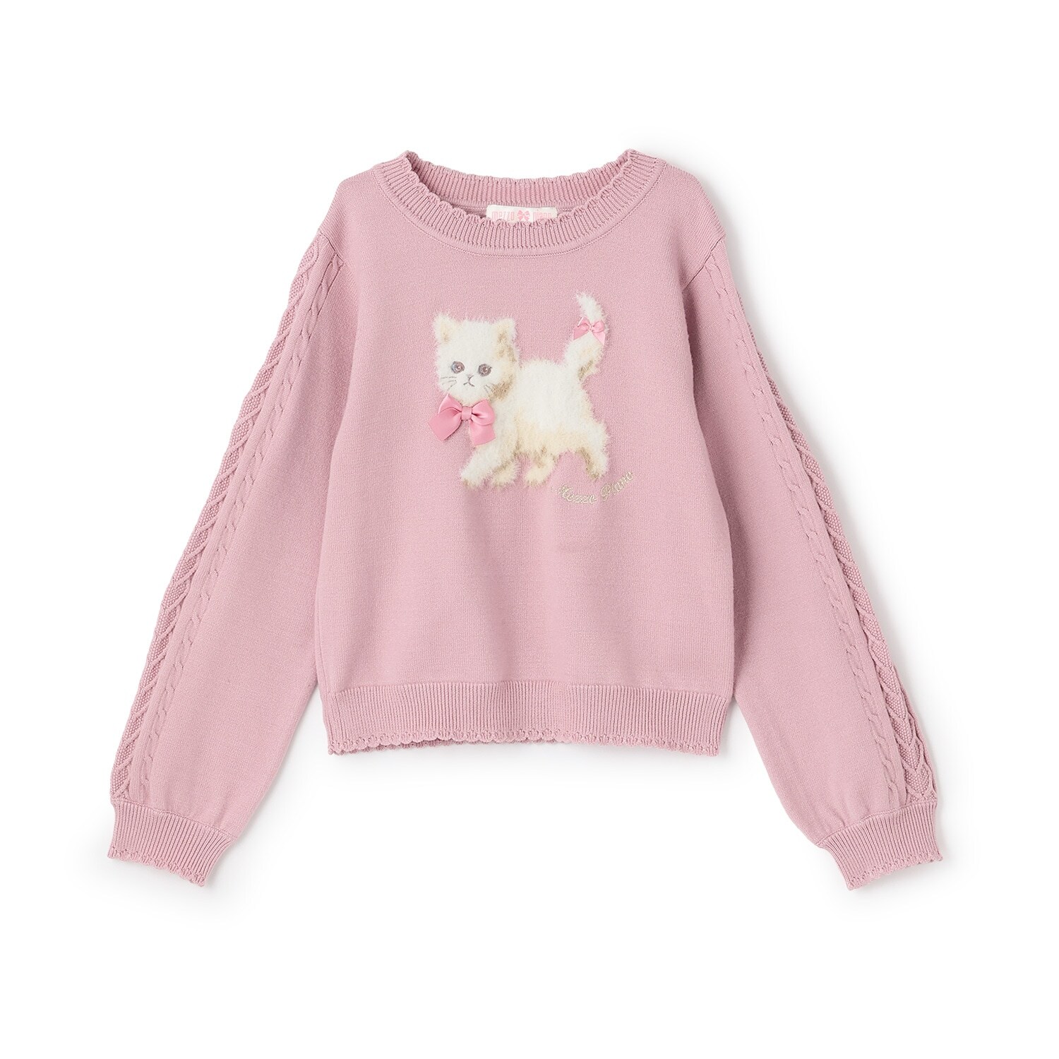 もふもふネコ　ニットプルオーバー