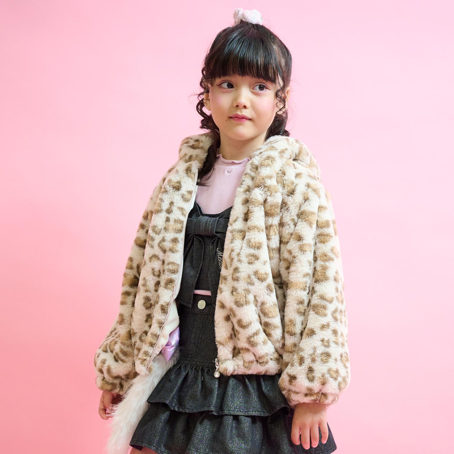 ヒョウ柄フェイクファーブルゾン
