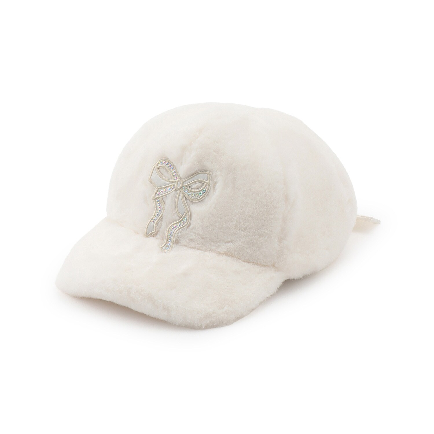 リボンワッペン　フェイクファーキャップ