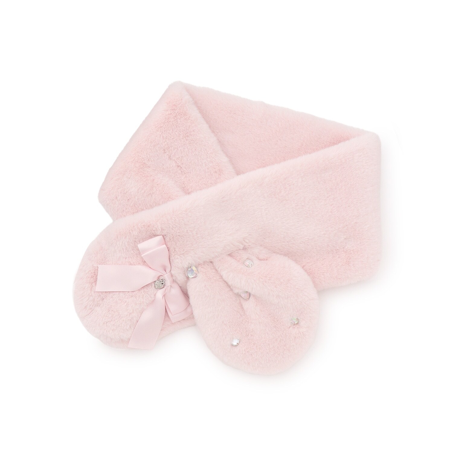 リボン　フェイクファーマフラー