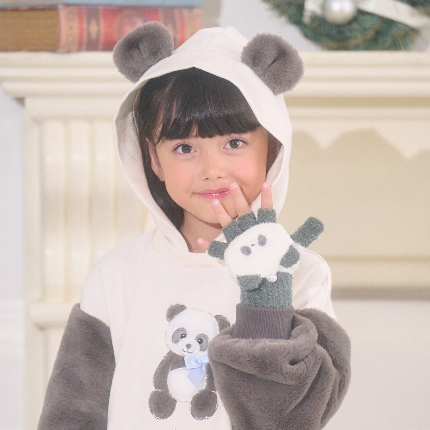 アニマルフェイス　マシュマロニット手袋