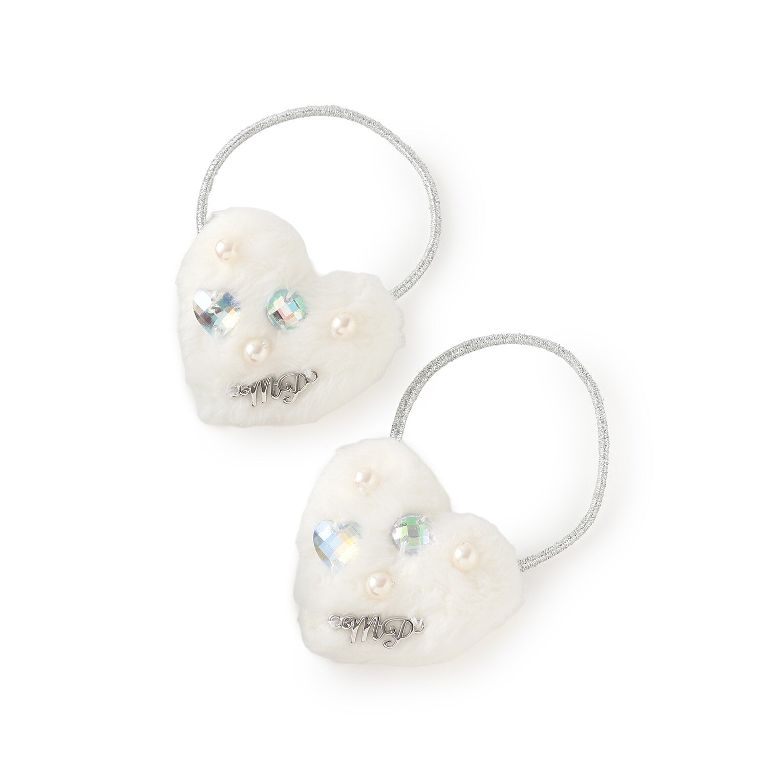 ぷっくりハートパール　ヘアポニー2個セット