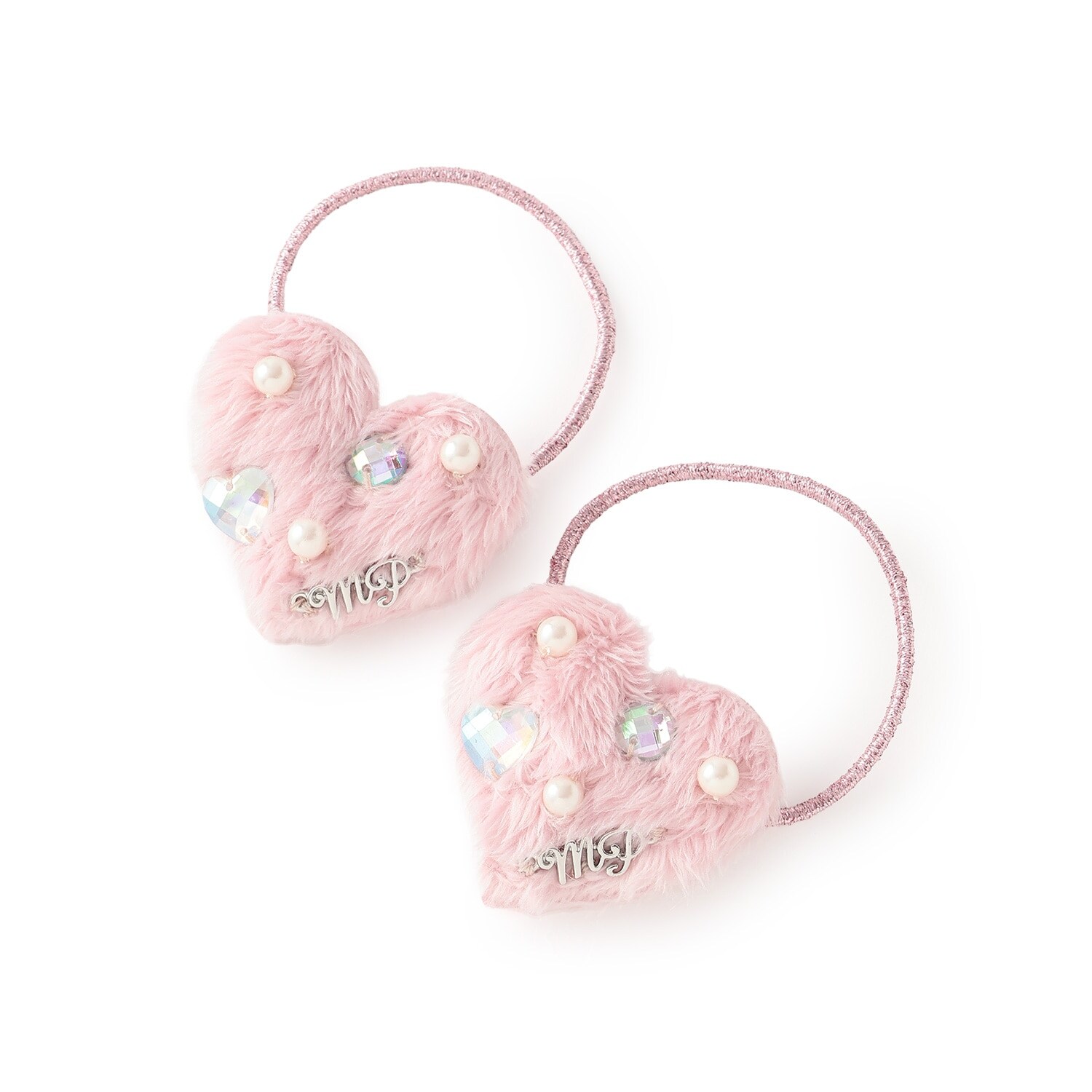 ぷっくりハートパール　ヘアポニー2個セット