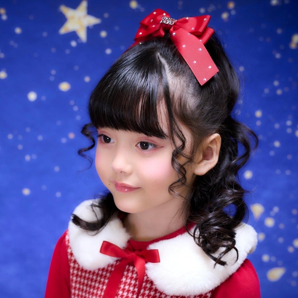 キラキラリボン　ヘアクリップ