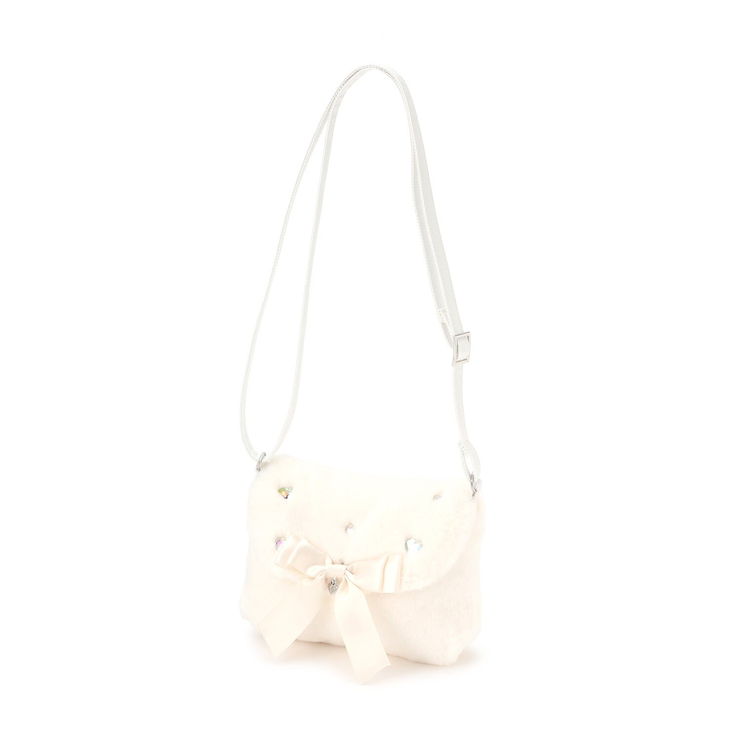 リボン　フェイクファーポシェット