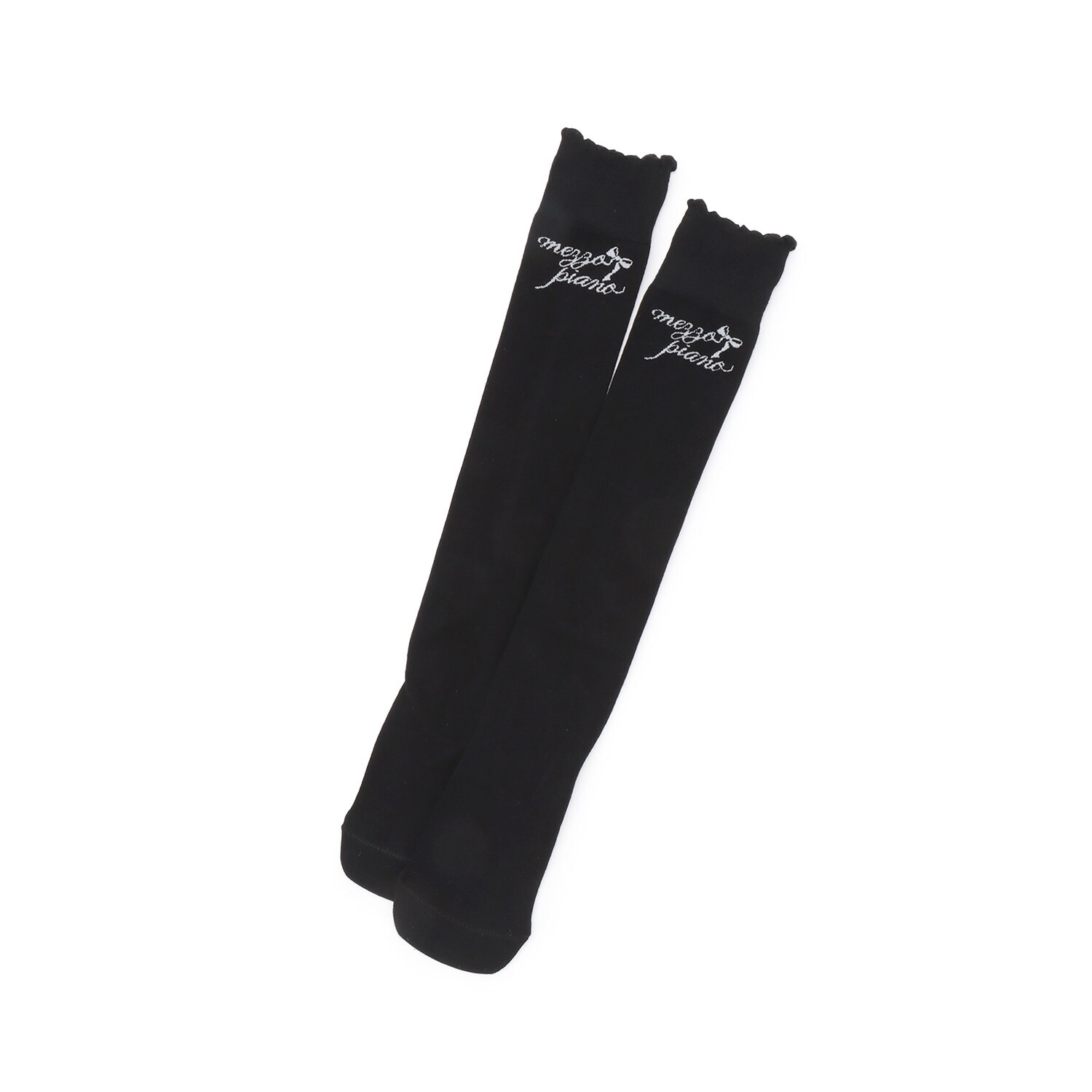 リボンフリル　ニーハイソックス