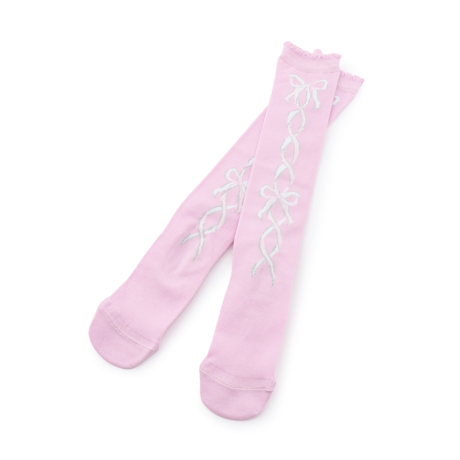 バレリーナ風編み上げ柄ハイソックス