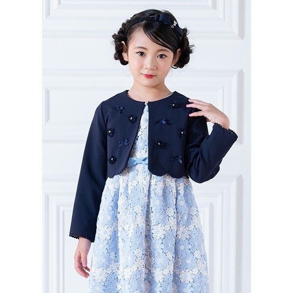 花モチーフ裾スカラップ　ジャケット