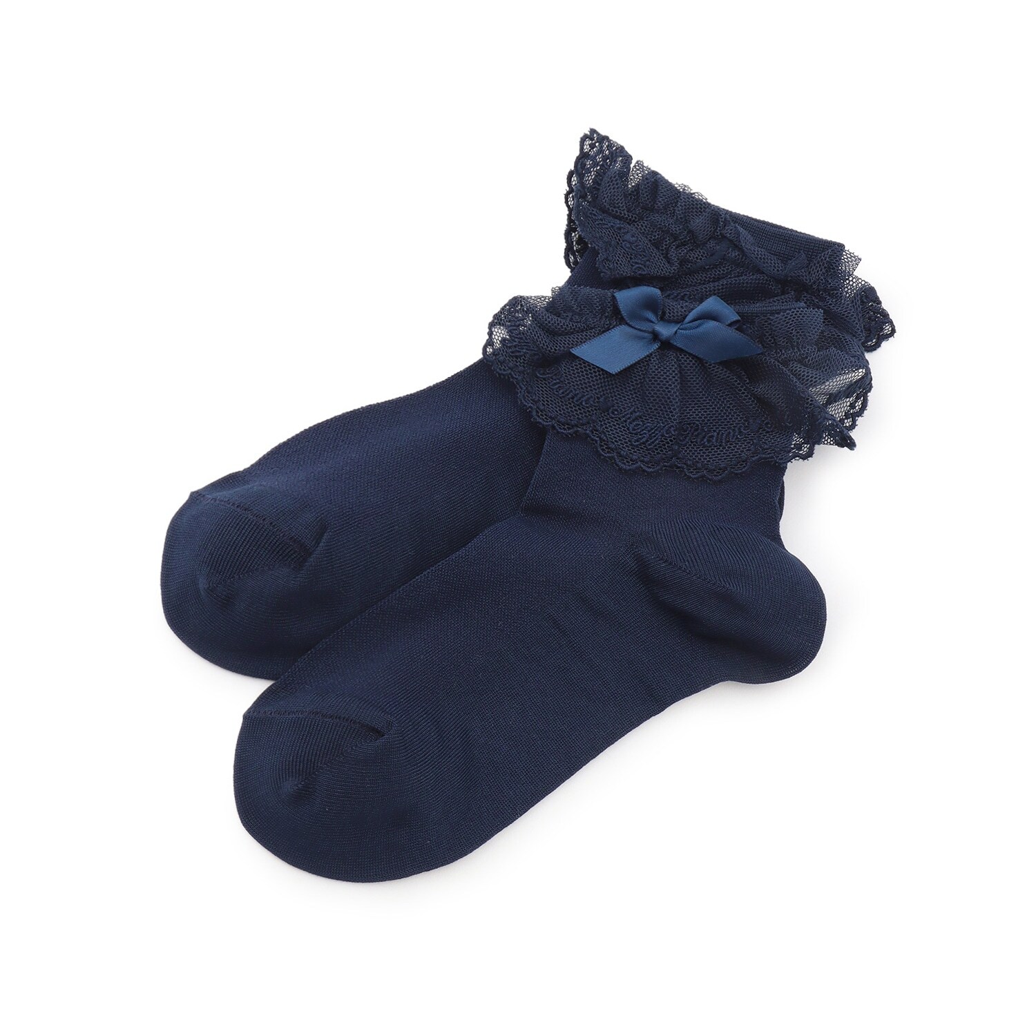 ロゴレース透かし柄　ソックス