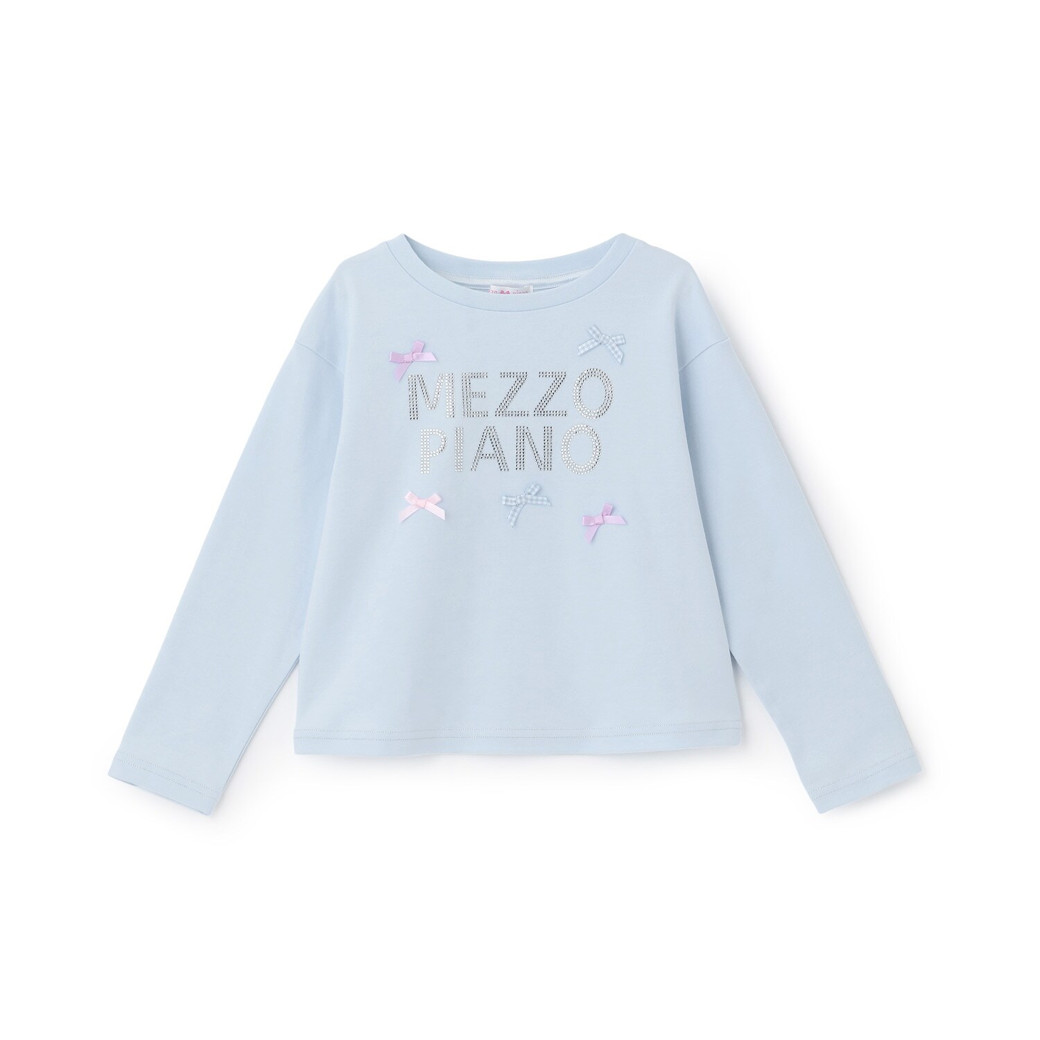 ラインストーンロゴ　長袖Tシャツ