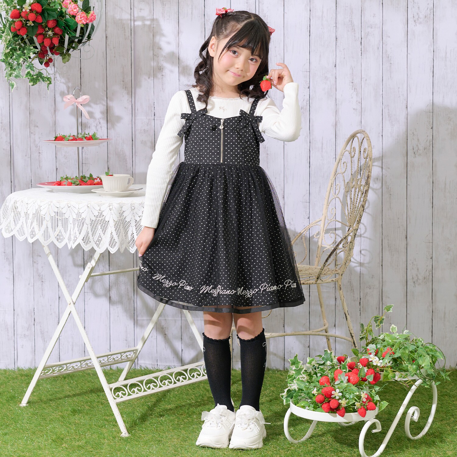 ジャンパースカート＆長袖TシャツSET