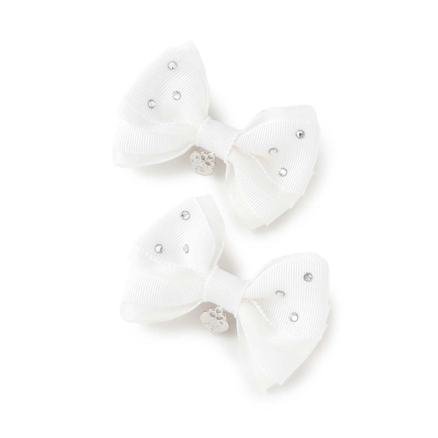 キラキラリボン　ヘアクリップ2個セット【日本製】