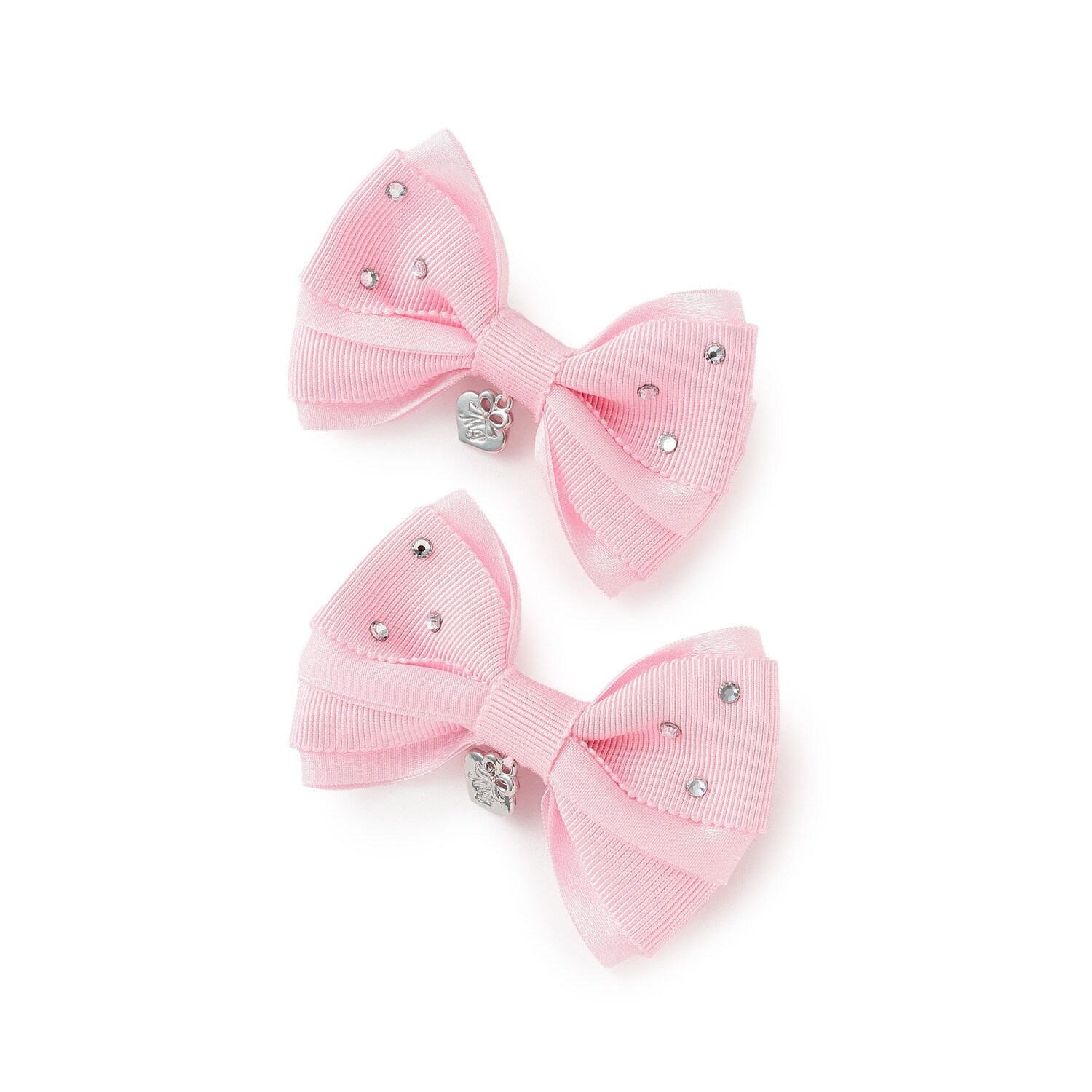 キラキラリボン　ヘアクリップ2個セット【日本製】