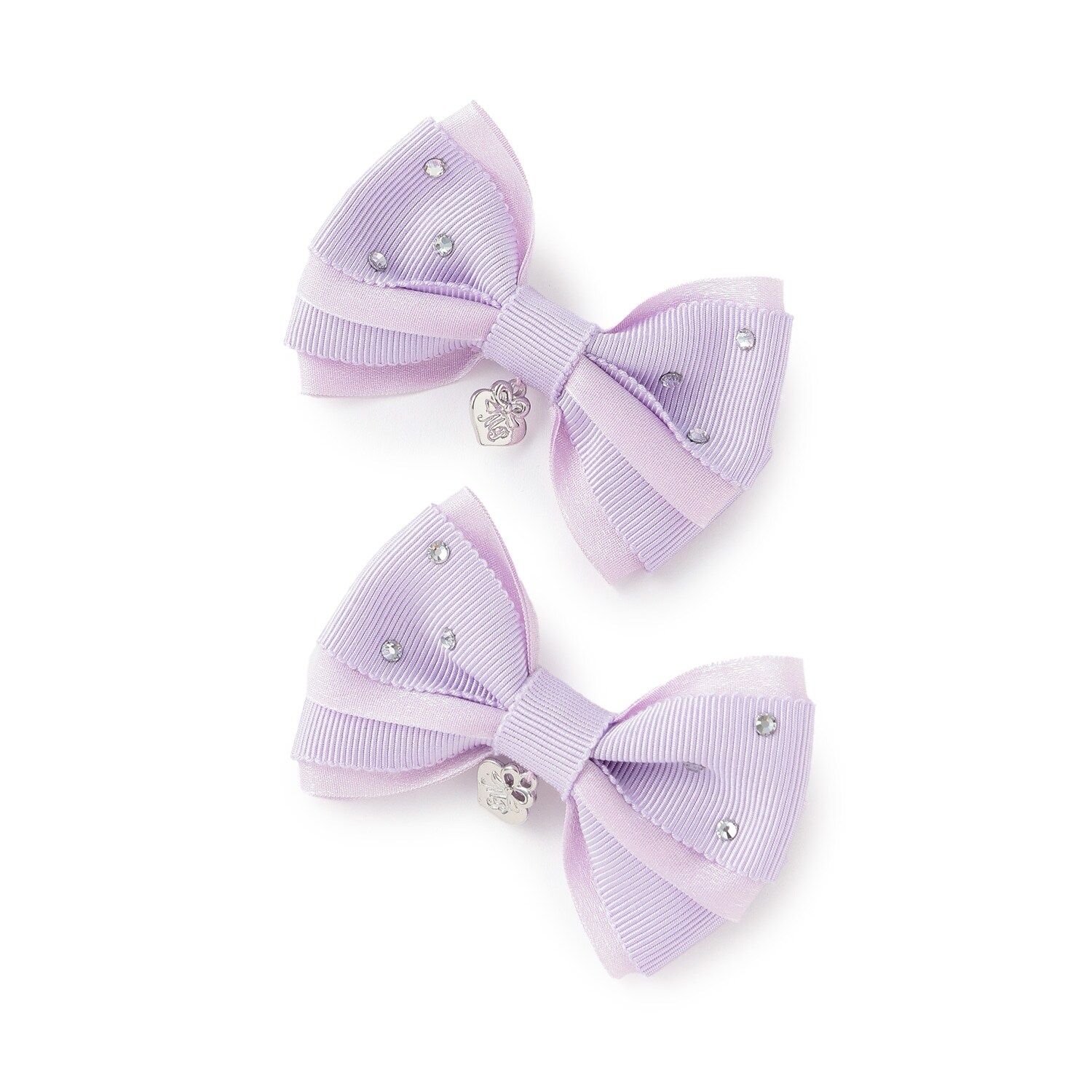 キラキラリボン　ヘアクリップ2個セット【日本製】