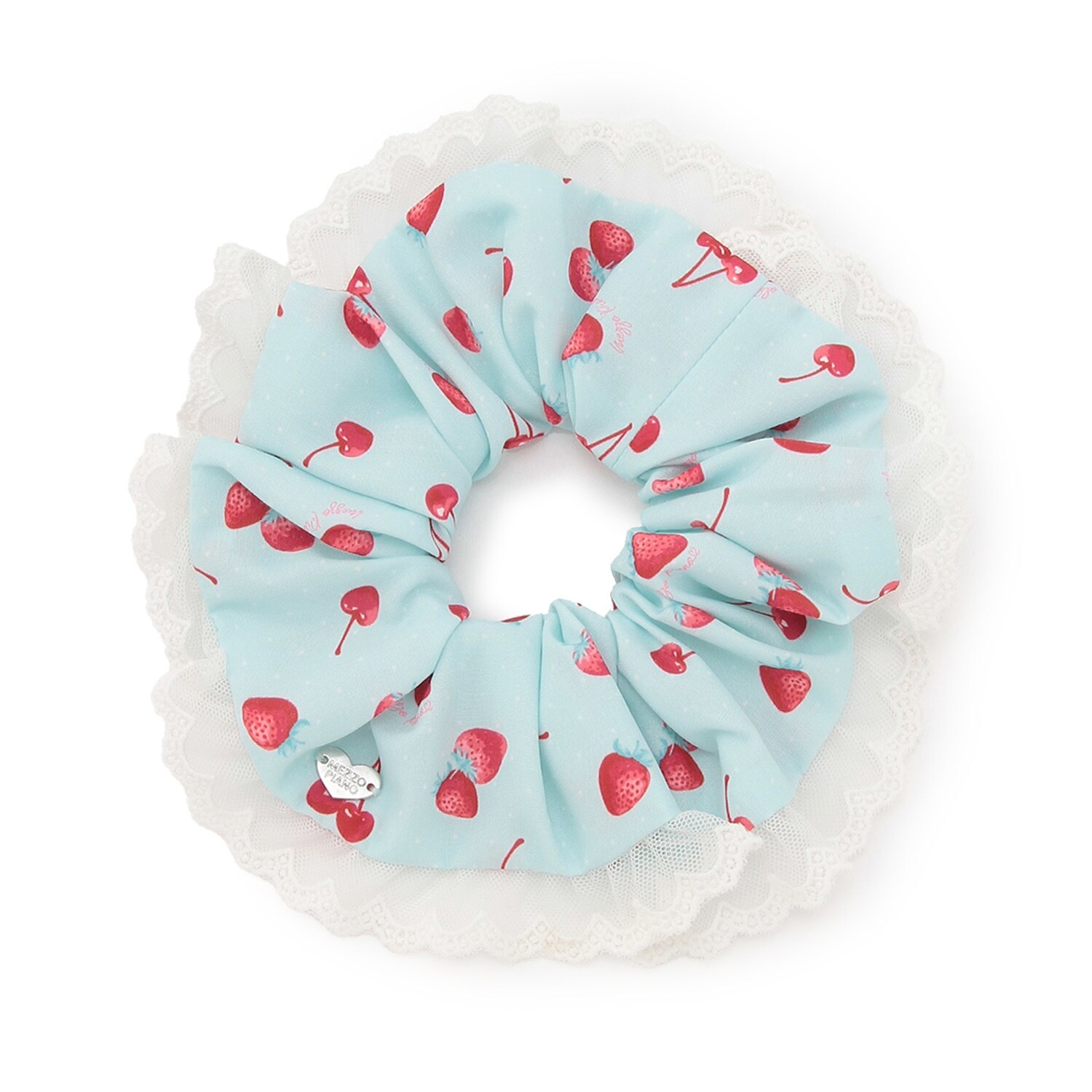 イチゴチェリードット柄　シュシュ