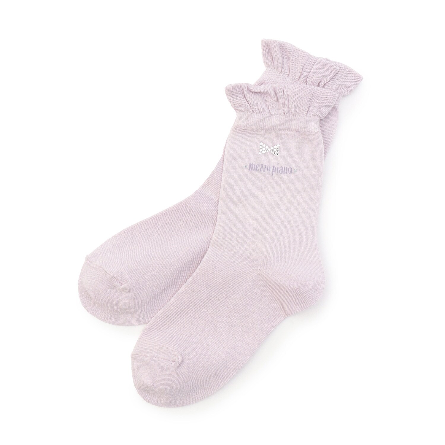 リボンラインストーンつき　ソックス【日本製】