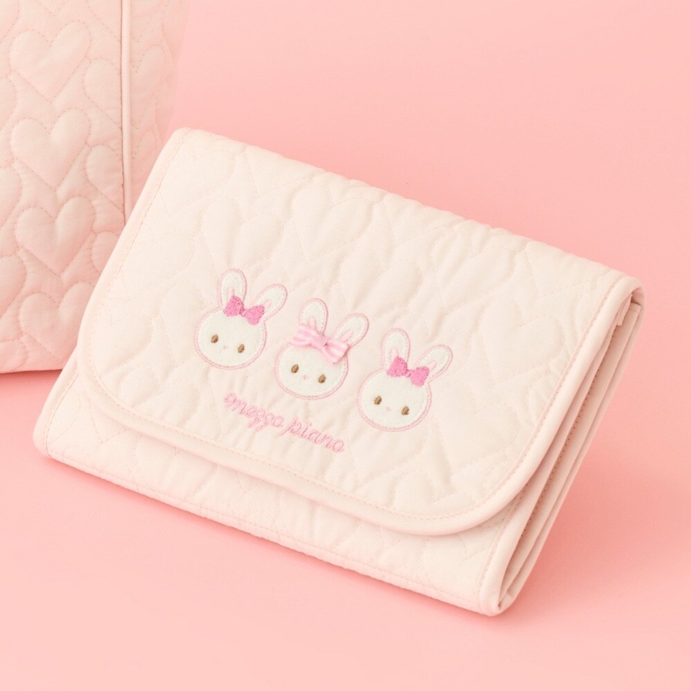 【メゾピアノママ】ウサギアップリケ母子手帳マルチケース