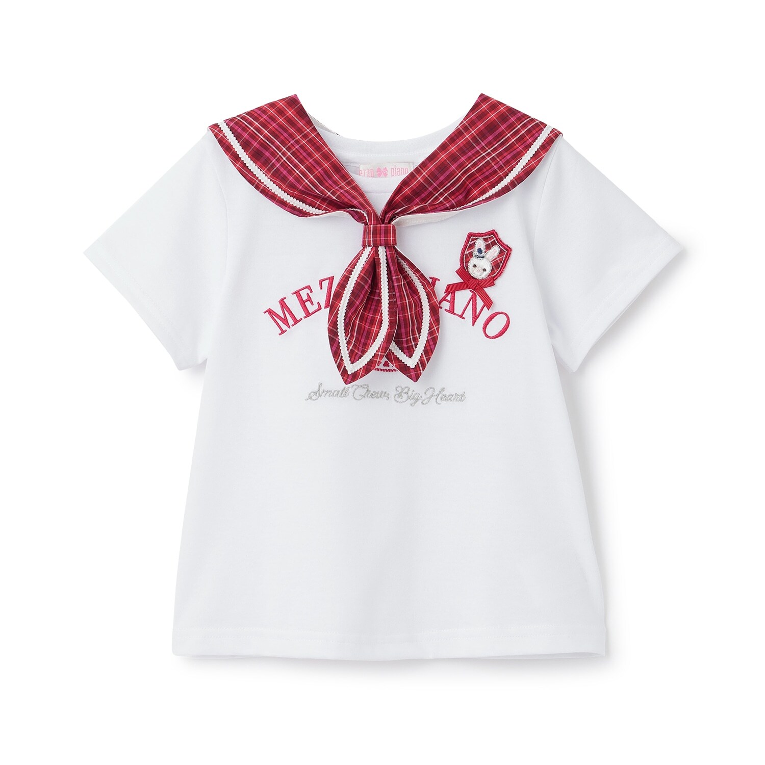 チェックセーラー衿つき　半袖Tシャツ