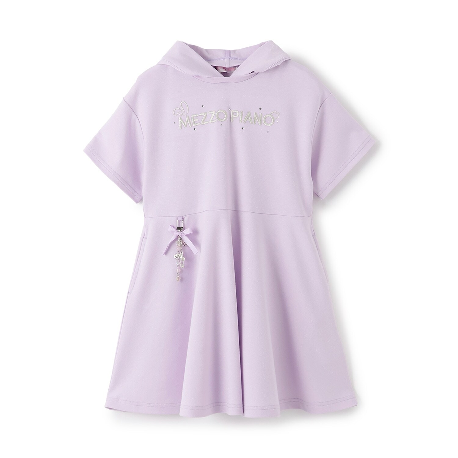 チャームつき　どうぶつ耳　半袖パーカワンピース