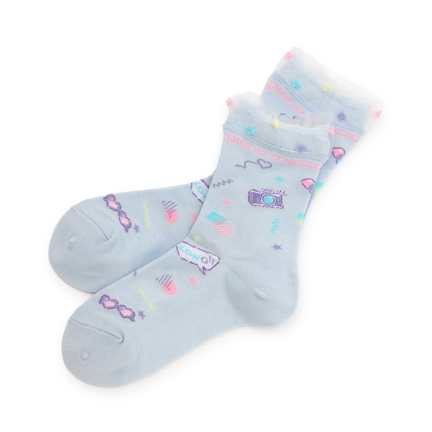 ファンシーポップ柄　クルーソックス