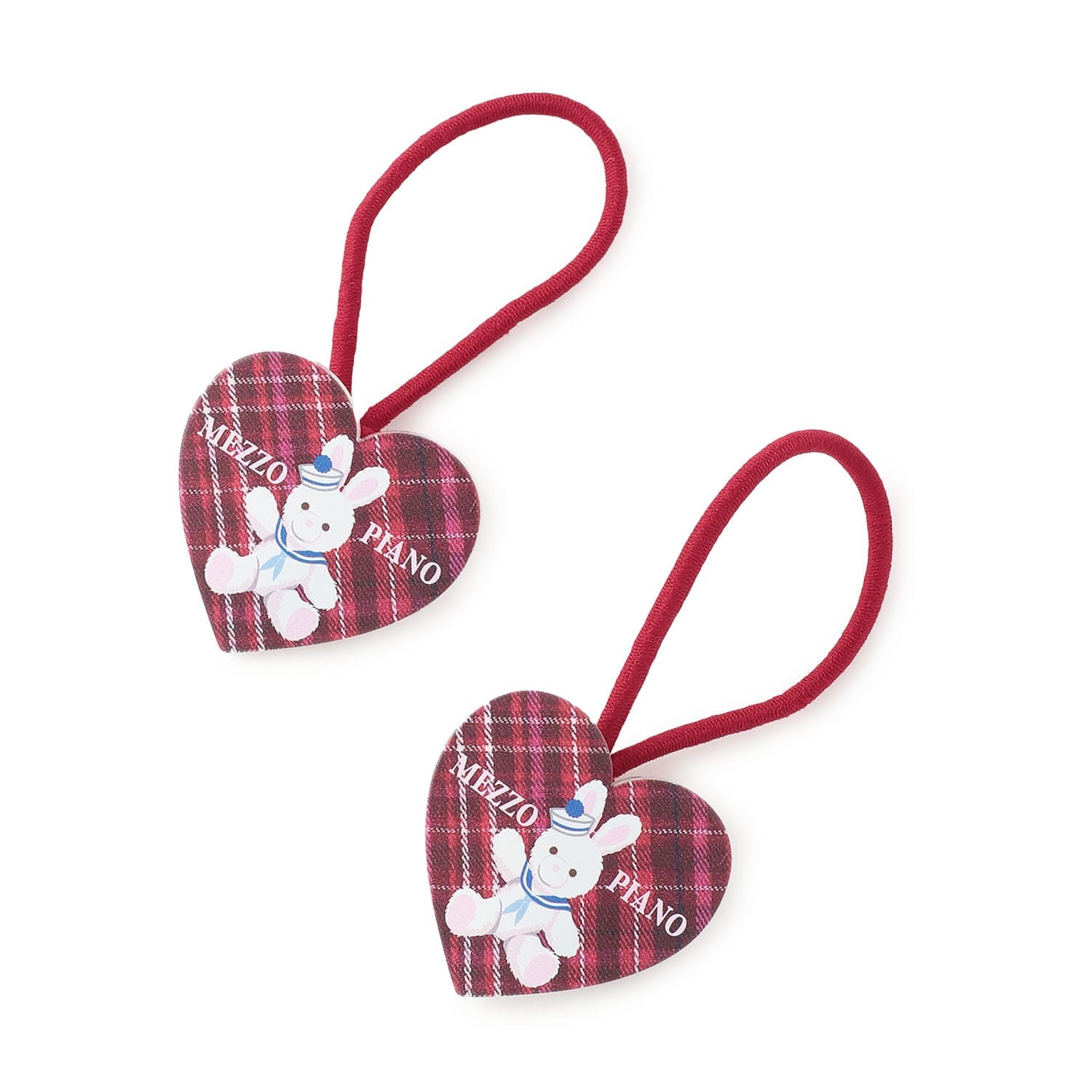 動物ハートチェック　ヘアポニー2個セット