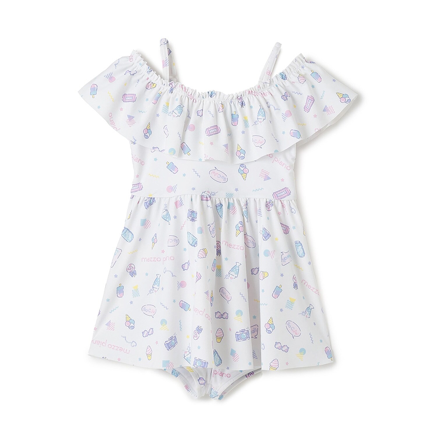 ファンシーポップ柄　セパレートワンピース水着