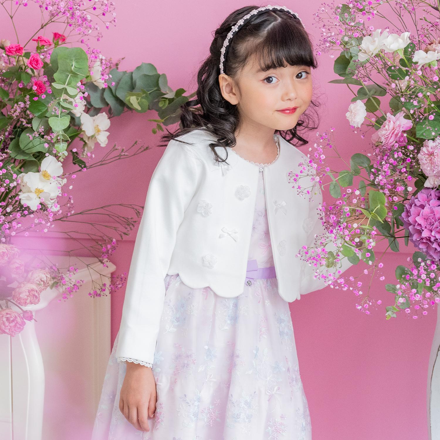 花モチーフ裾スカラップ　ジャケット