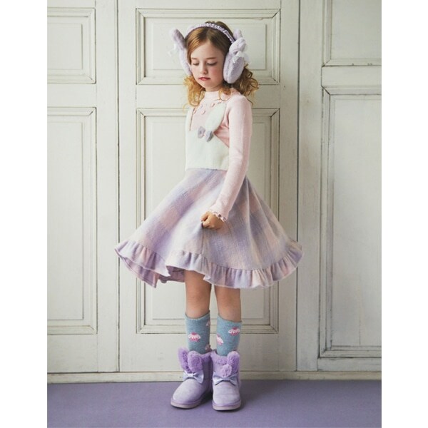 ウサギチェック柄ジャンパースカート