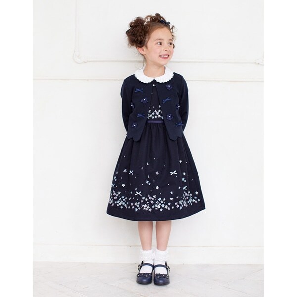 花刺しゅうノースリーブワンピース