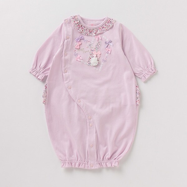 小花柄ハートウサギ2WAYオール