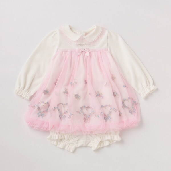 【人気商品再入荷】【直営店で取り扱い無し】チュールフラワー刺しゅうワンピース×ブルマセット