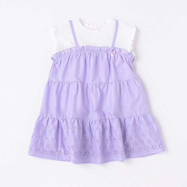 【人気商品再入荷】【直営店で取り扱い無し】裾刺しゅうレイヤードワンピース