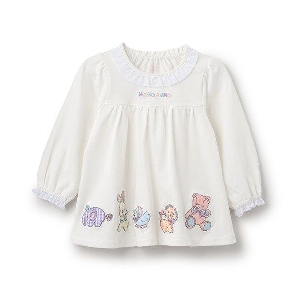 【人気商品再入荷】【直営店で取り扱い無し】動物アップリケ　長袖チュニック