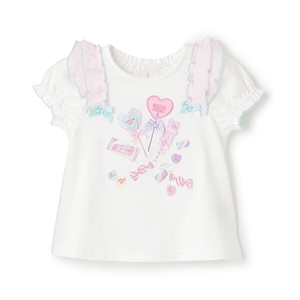 【人気商品再入荷】【直営店で取り扱い無し】キャンディフリル半袖Ｔシャツ