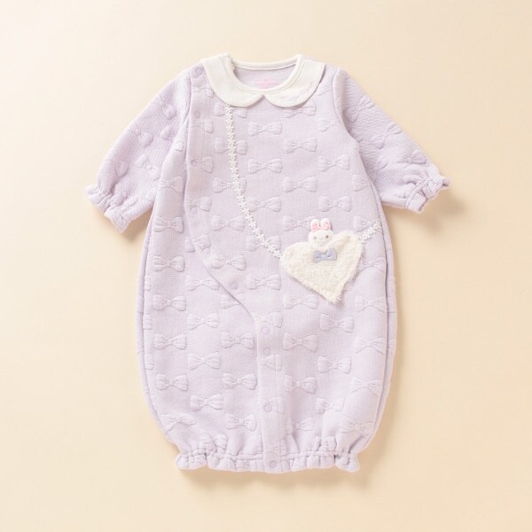 ウサギマスコットつきリボンジャカード2WAYオール