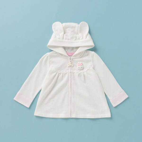 ウサギマスコットつきジップ式パーカー