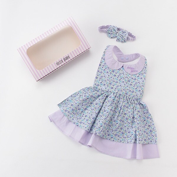 オリジナルギフトボックスつき花柄エプロン＆ヘアバンドセット