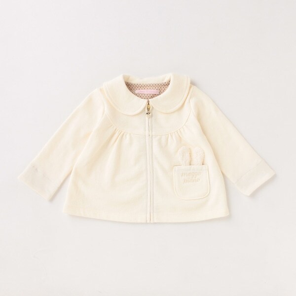 ウサギ耳カットソージップカーディガン